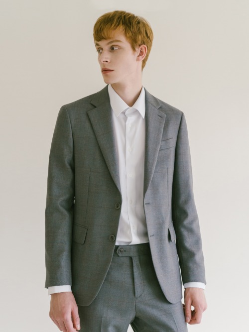 Wool Classic Suit Jacket Grey Check