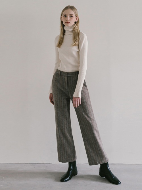 Wool Blended Set-up Pants Stripe