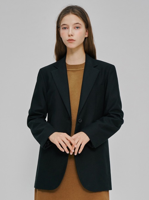 Wool Single Jacket Black