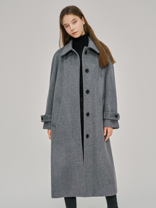 Wool Raglan Mac Coat Grey